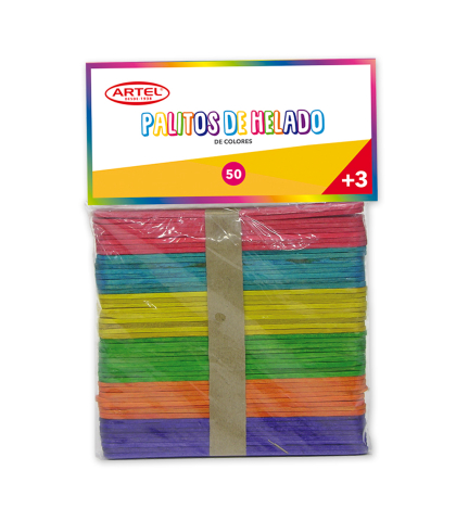 PALITOS HELADOS COLORES BOLSA 50