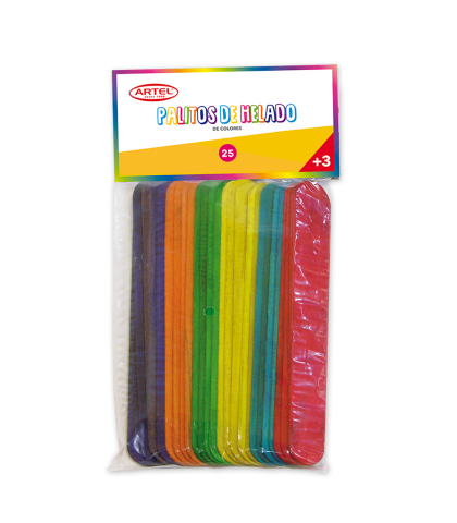 PALOS DE HELADOS GRANDE  25 PCS COLOR