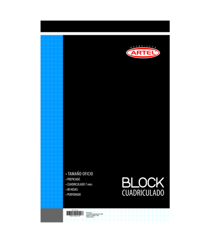 BLOCK NOTA OFICIO PREPICAD,80H,CUAD 7 MM