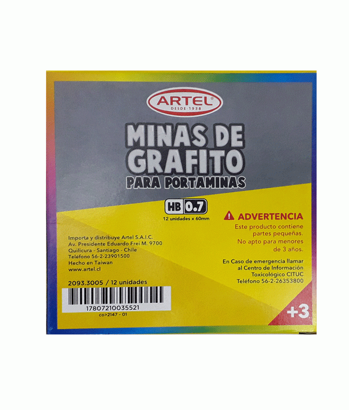 TUBO MINA ARTEL HB 0,7 MM