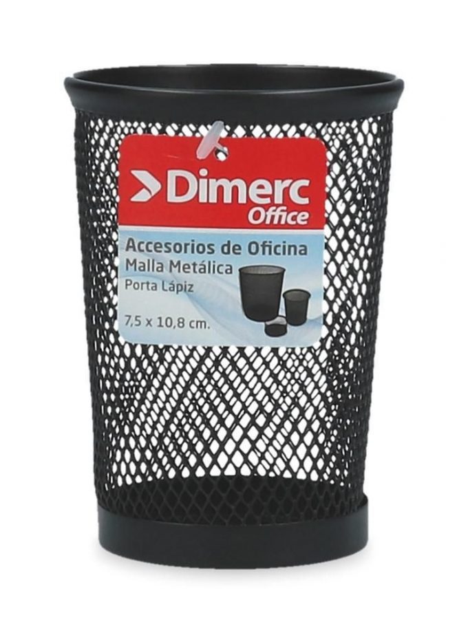 PORTA LAPIZ REJILLA METAL NEGRO CILINDRO