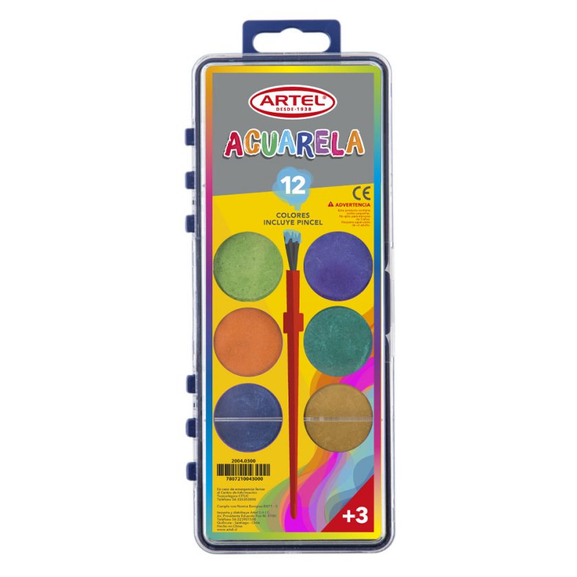 ESTUCHE  ACUARELA 12 COLORES